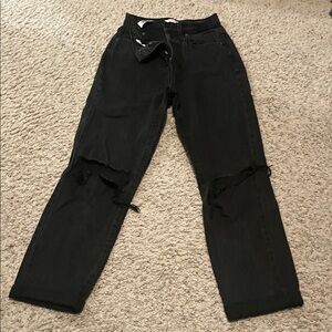 PacSun Black Distressed Dad Jeans